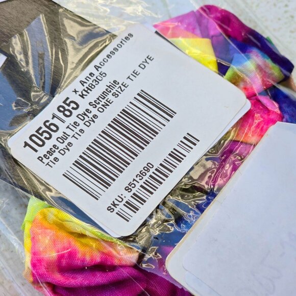 Ana Accessories ✦ Tie-Dye Hair Scrunchie ✦ Ribbon Scarf Ponytail Holder NWT - Picture 7 of 7